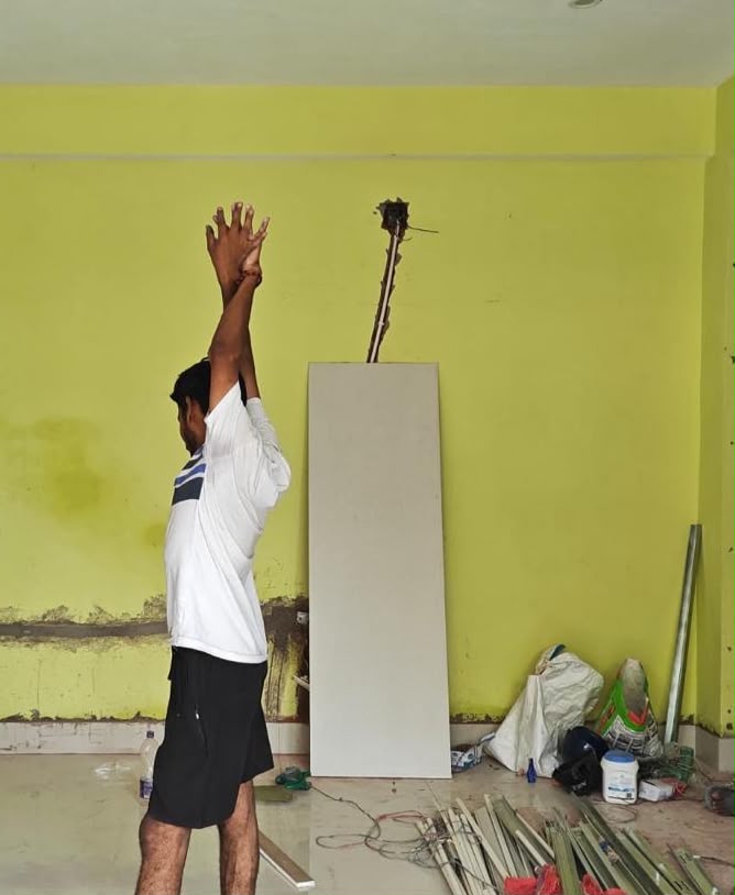 Empty pedicure area before interior design – vacant commercial space